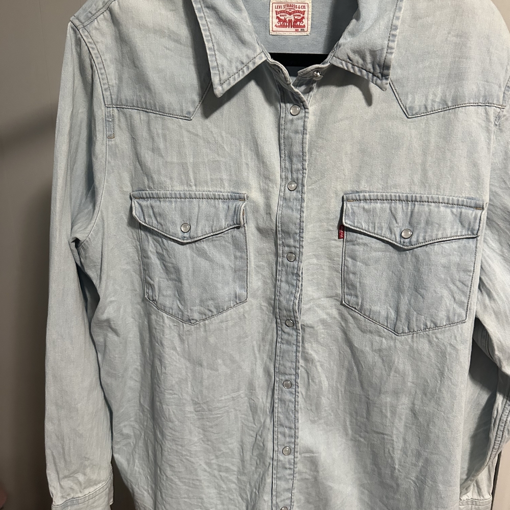 Levi's Sky Blue Denim Pearl Button-Up Shirt